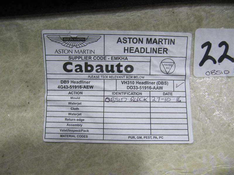 ASTON MARTIN VANQUISH S AM29 Roof Lining 4G43-51916-AEW Dachhimmel ALCANTARA - Image 6