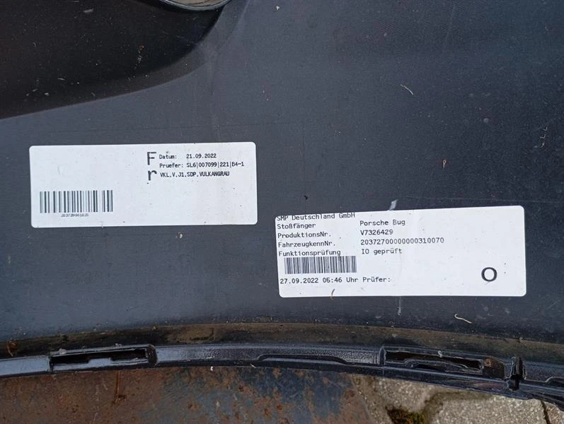 PORSCHE TAYCAN 9J Front Bumper 9J1807221B Vorne Stoßstange - Image 6