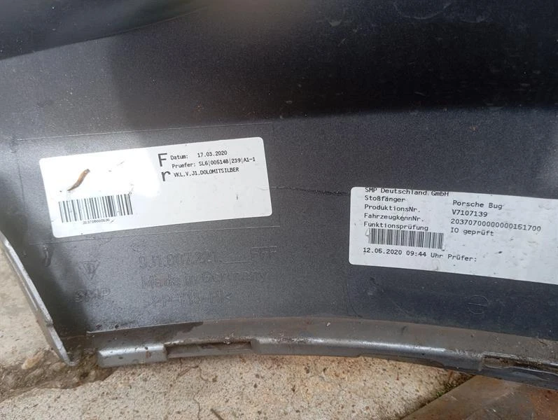 PORSCHE TAYCAN 9J Front Bumper 9J1807221 Vorne Stoßstange - Image 7